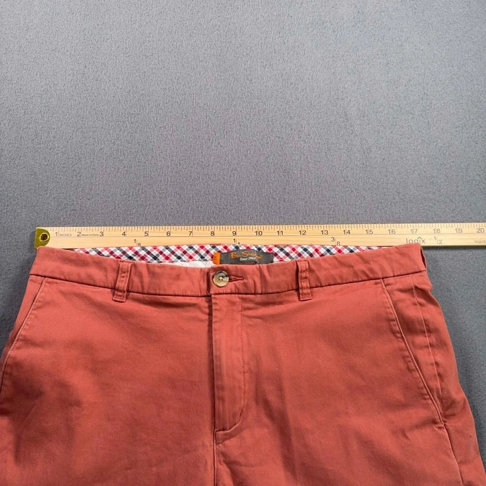 Ben Sherman Mens Chino‎ Shorts 34 Brick Red Stretch Walking Shorts 34x9